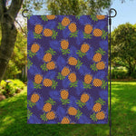 Blue Leaf Pineapple Pattern Print Garden Flag