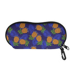 Blue Leaf Pineapple Pattern Print Glasses Case