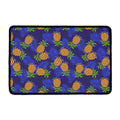 Blue Leaf Pineapple Pattern Print Kitchen Mat