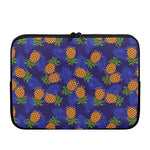 Blue Leaf Pineapple Pattern Print Laptop Sleeve