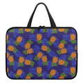 Blue Leaf Pineapple Pattern Print Laptop Sleeve With Handle