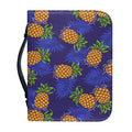 Blue Leaf Pineapple Pattern Print Leather Bible Cover