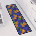 Blue Leaf Pineapple Pattern Print Long Kitchen Mat