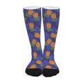 Blue Leaf Pineapple Pattern Print Long Socks