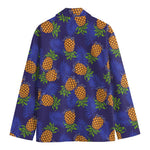 Blue Leaf Pineapple Pattern Print Men's Blazer