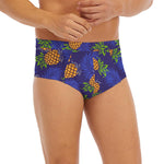 Blue Leaf Pineapple Pattern Print Men's Briefs