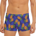 Blue Leaf Pineapple Pattern Print Men's Short Boxer Briefs