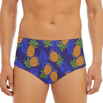 Blue Leaf Pineapple Pattern Print Men's Triangle Swim Briefs