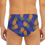 Blue Leaf Pineapple Pattern Print Men's Triangle Swim Briefs
