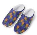 Blue Leaf Pineapple Pattern Print Mesh Casual Shoes
