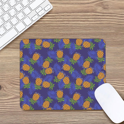 Blue Leaf Pineapple Pattern Print Mouse Pad