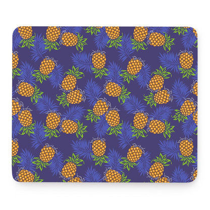 Blue Leaf Pineapple Pattern Print Mouse Pad