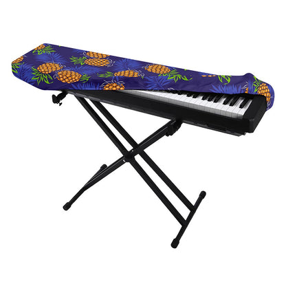 Blue Leaf Pineapple Pattern Print Piano Keyboard Cover
