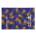 Blue Leaf Pineapple Pattern Print Placemat