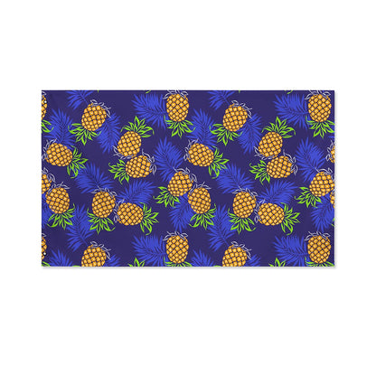 Blue Leaf Pineapple Pattern Print Polyester Flag
