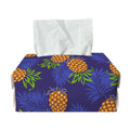Blue Leaf Pineapple Pattern Print Rectangle Tissue Box Cover