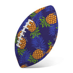 Blue Leaf Pineapple Pattern Print Rugby Ball