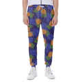Blue Leaf Pineapple Pattern Print Joggers