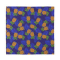 Blue Leaf Pineapple Pattern Print Silk Bandana