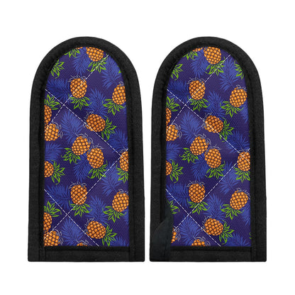 Blue Leaf Pineapple Pattern Print Skillet Handle Cover