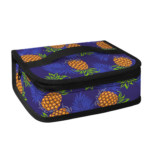 Blue Leaf Pineapple Pattern Print Small Lunch Bag