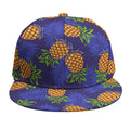 Blue Leaf Pineapple Pattern Print Snapback Cap