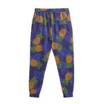 Blue Leaf Pineapple Pattern Print Sweatpants