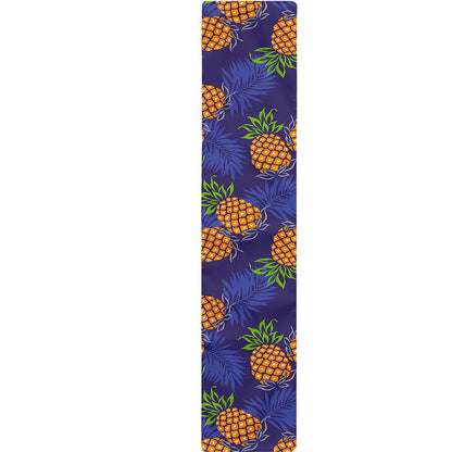 Blue Leaf Pineapple Pattern Print Table Runner