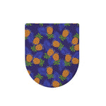 Blue Leaf Pineapple Pattern Print Toilet Lid Cover