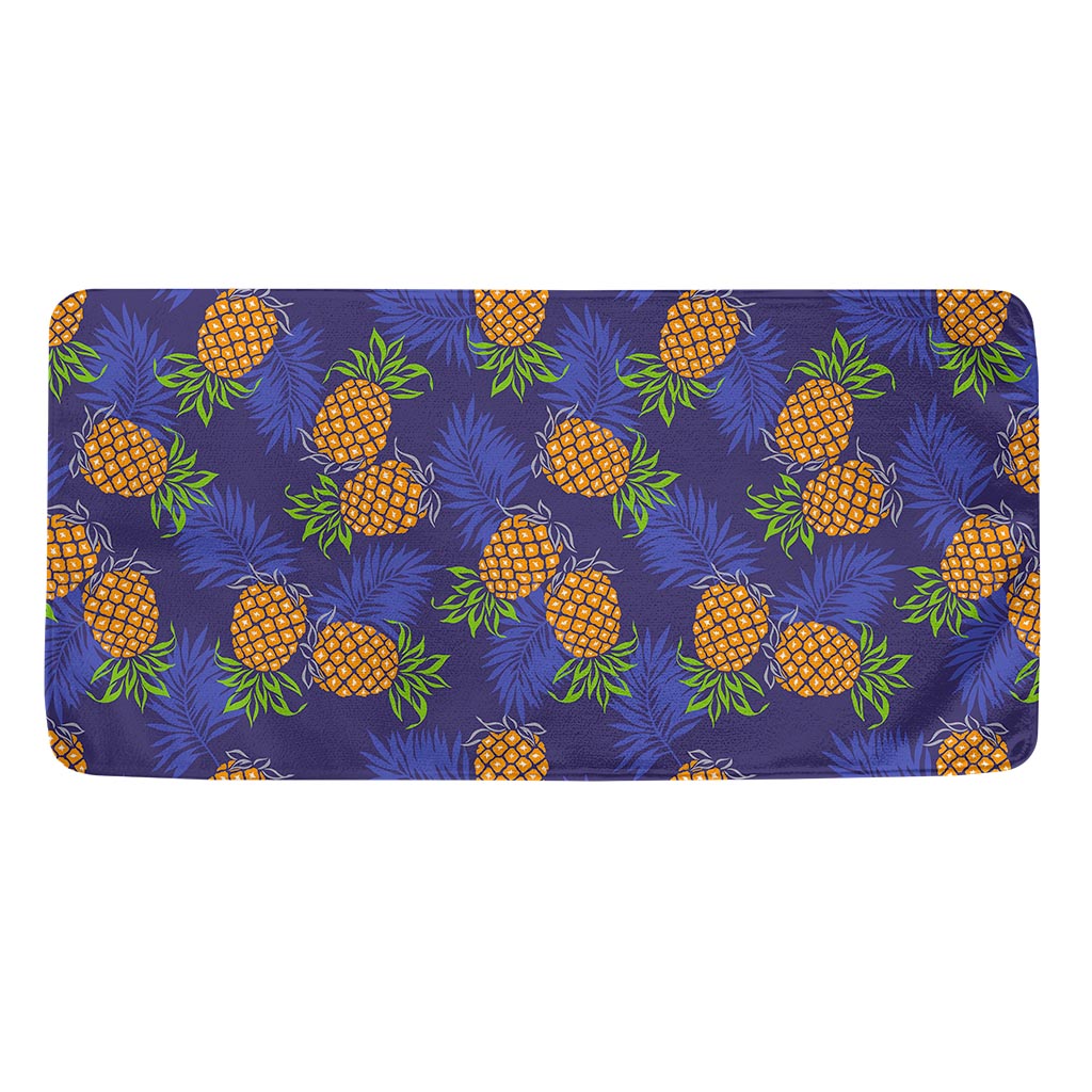 Blue Leaf Pineapple Pattern Print Towel