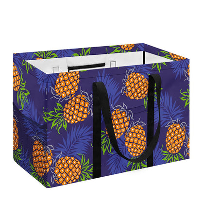 Blue Leaf Pineapple Pattern Print Utility Tote Bag