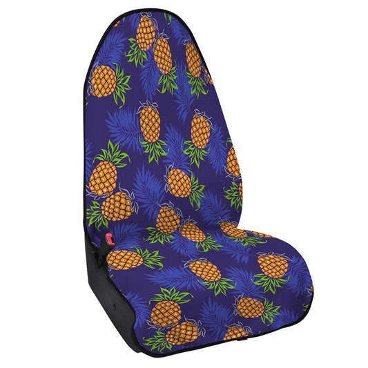 Blue Leaf Pineapple Pattern Print Waterproof Car Seat Cover
