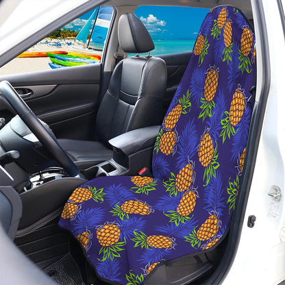 Blue Leaf Pineapple Pattern Print Waterproof Car Seat Cover