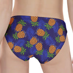 Blue Leaf Pineapple Pattern Print Women's Panties