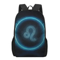 Blue Leo Zodiac Sign Print 17 Inch Backpack