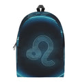 Blue Leo Zodiac Sign Print School Backpack