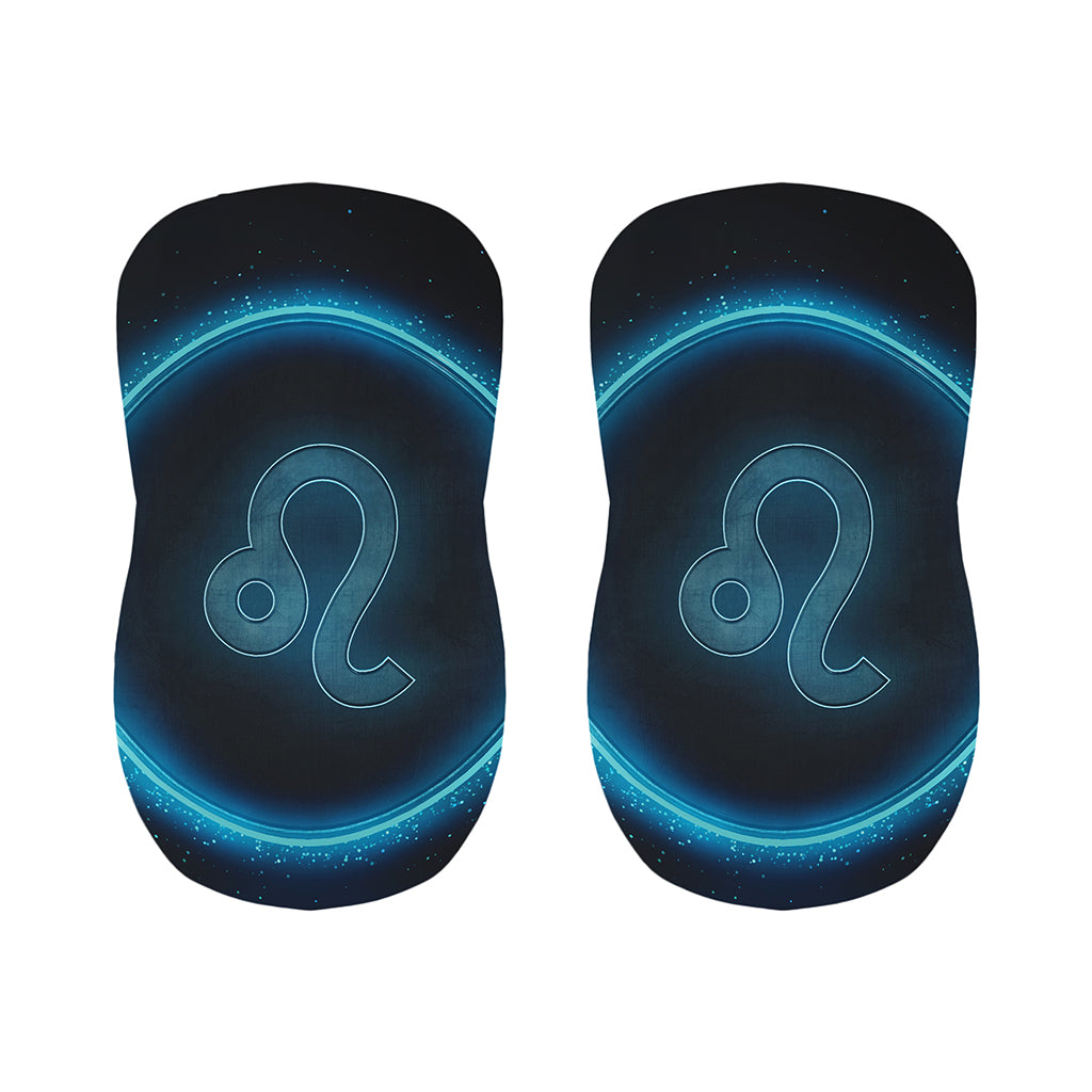 Blue Leo Zodiac Sign Print Bar Stool Covers