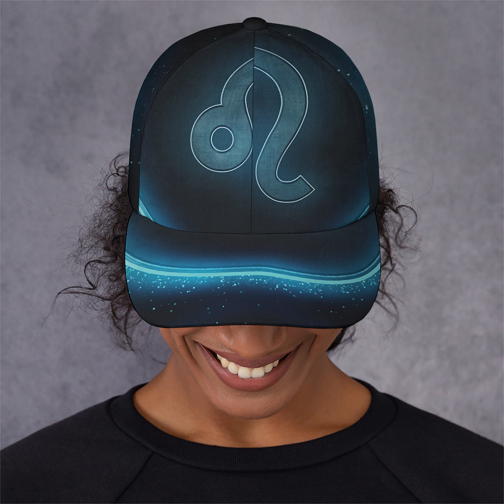 Blue Leo Zodiac Sign Print Baseball Cap