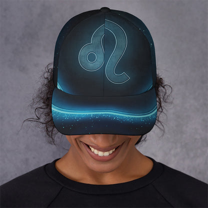 Blue Leo Zodiac Sign Print Baseball Cap