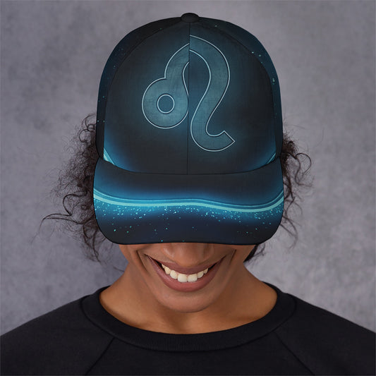 Blue Leo Zodiac Sign Print Baseball Cap