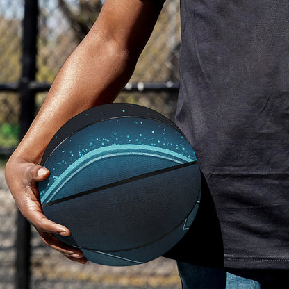 Blue Leo Zodiac Sign Print Basketball