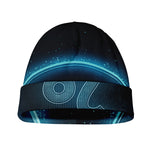 Blue Leo Zodiac Sign Print Beanie