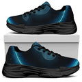 Blue Leo Zodiac Sign Print Black Chunky Shoes