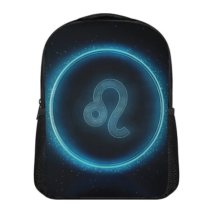Blue Leo Zodiac Sign Print Casual Backpack