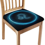 Blue Leo Zodiac Sign Print Chair Cushion Cover
