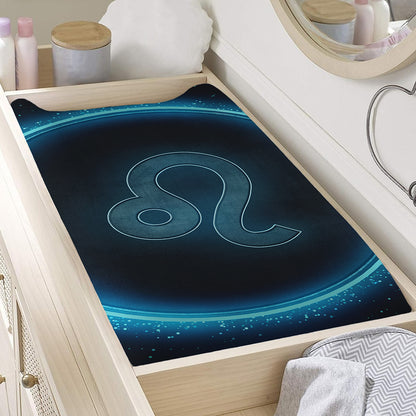 Blue Leo Zodiac Sign Print Changing Pad Cover
