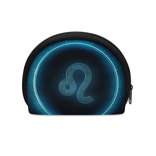 Blue Leo Zodiac Sign Print Coin Purse