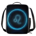 Blue Leo Zodiac Sign Print Crossbody Lunch Bag