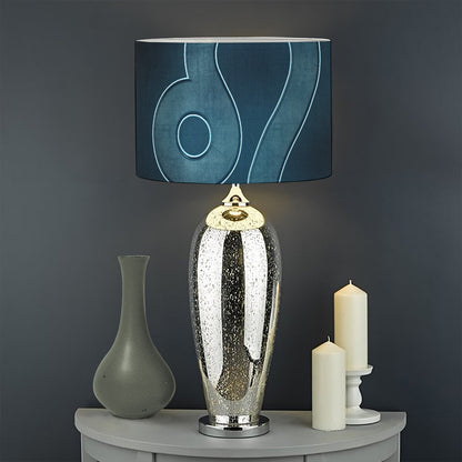 Blue Leo Zodiac Sign Print Drum Lamp Shade