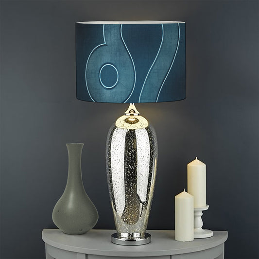 Blue Leo Zodiac Sign Print Drum Lamp Shade